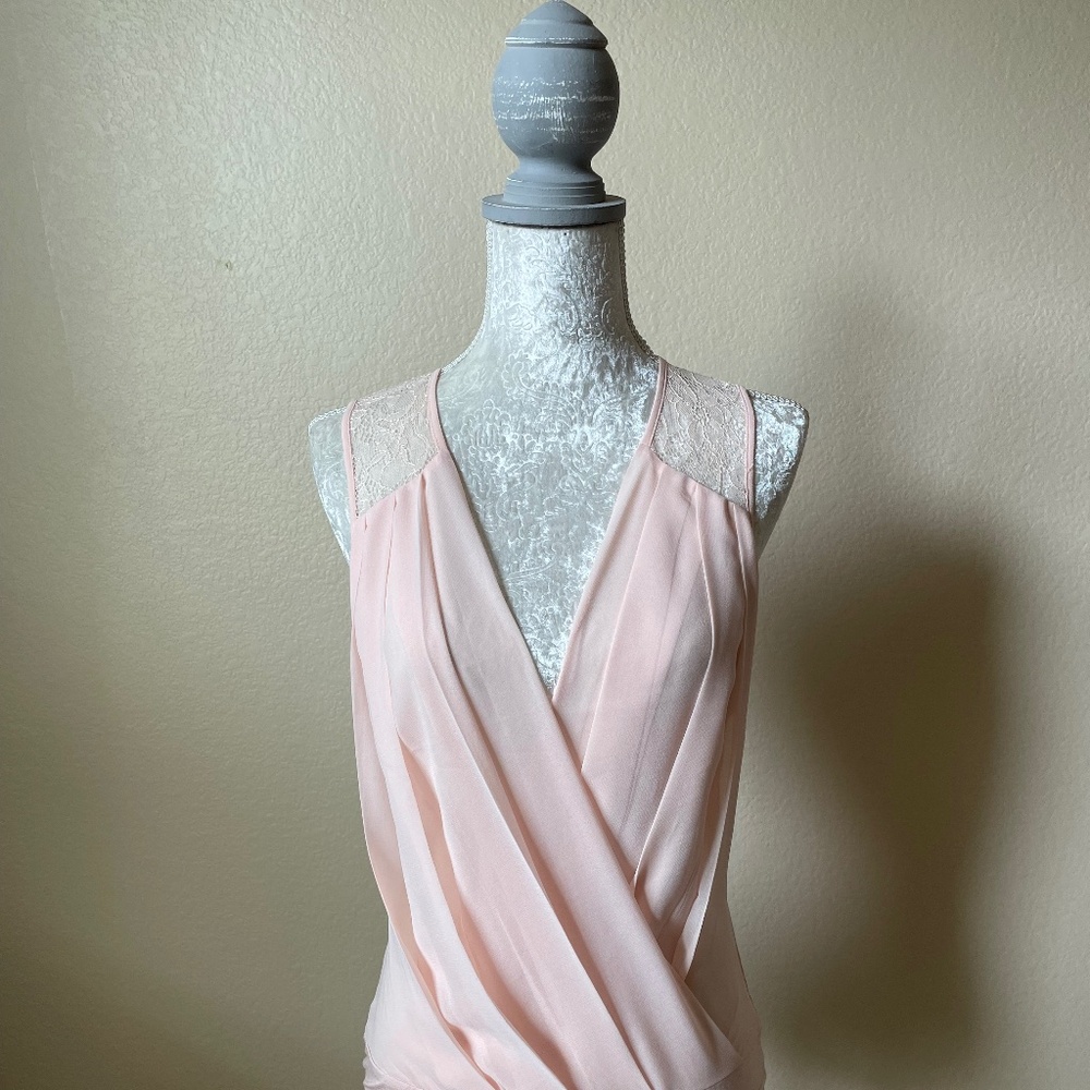 NEW WOT (Rare Find) Bebe Pink Lace Body Suit.  XS